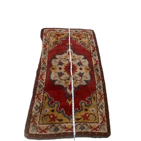 Vintage Handwoven Ethnic Botanical Wool Rug 30" Wide By 56" Long - Picture 7 of 7